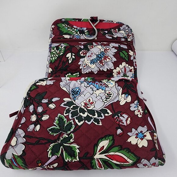 Vera Bradley Bordeaux Blooms Iconic Compact Hanging Organizer Quilted Fabric - Picture 7 of 8